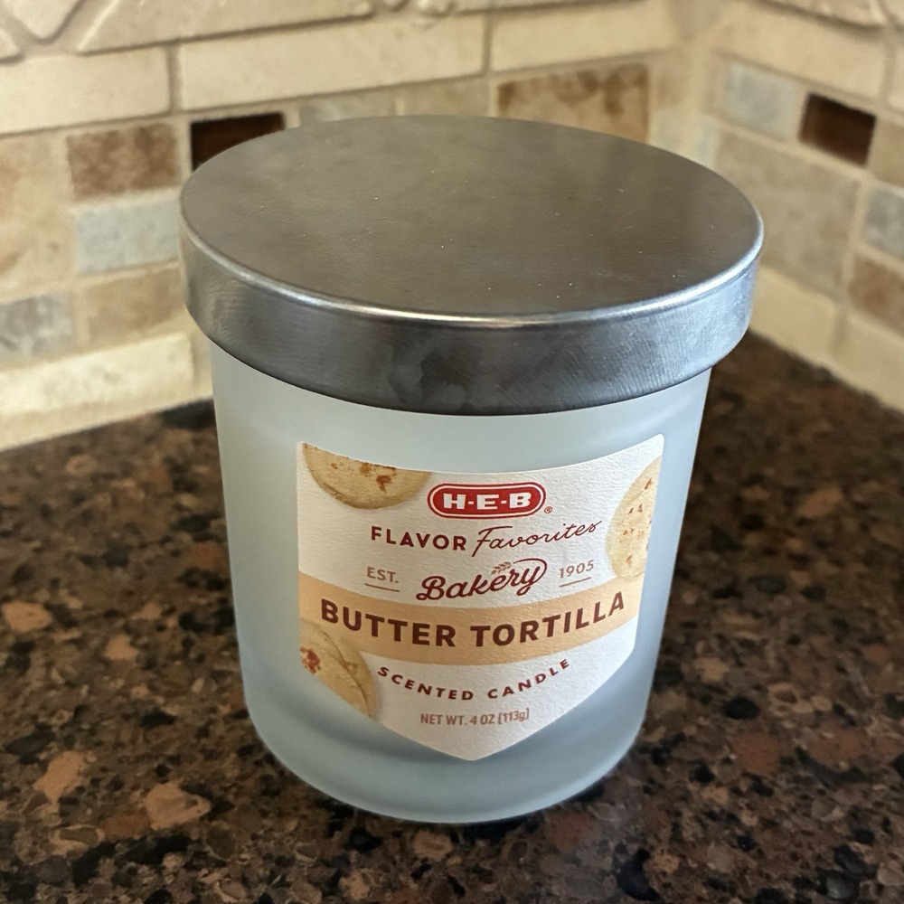 H-E-B Butter Tortilla Scented Candle 4  oz Flavor Favorites Bakery Texas Novelty